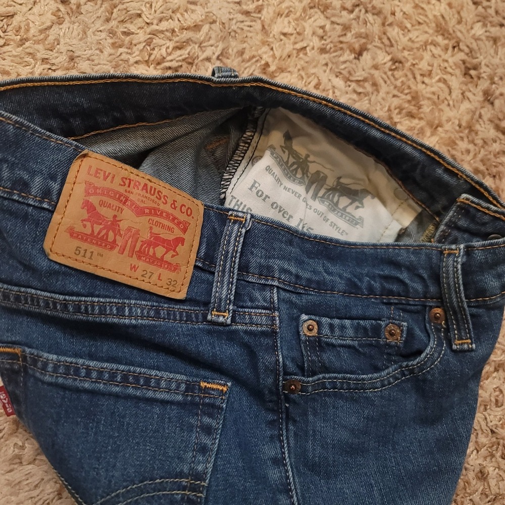 Levi's 511 Slim Fit Jeans Mens 27x32 Blue Medium Wash Stretch Denim Pants